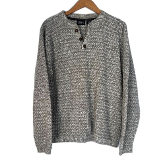 Haggar Fisherman Knit Button Neckline Pullover Sweater Size Medium - Picture 1 of 8